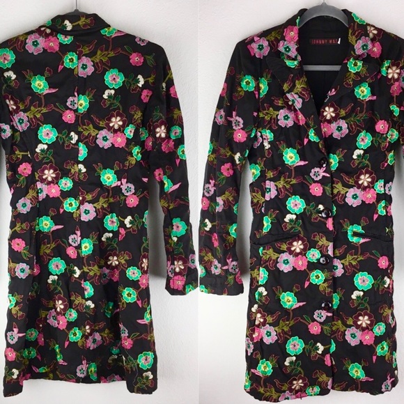 $84 TODAY ONLY! Johnny Was Winter Floral Trench - Picture 2 of 8